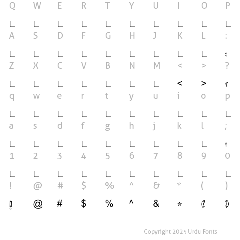 Character Map of AA Sameer Khashab-Bold Bold