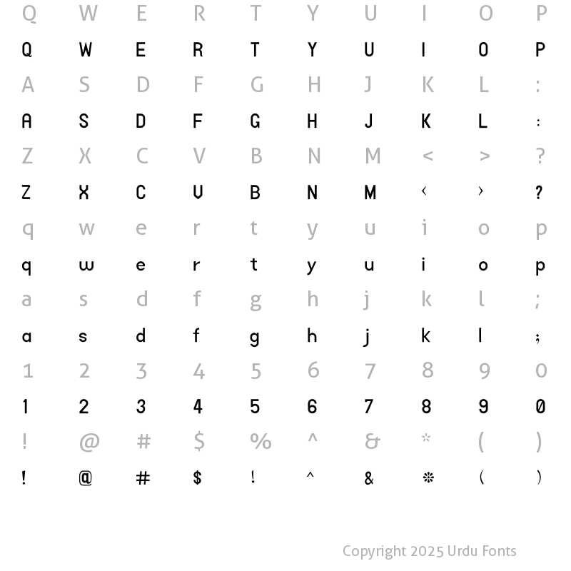 Character Map of AlFars 9 Badr Regular