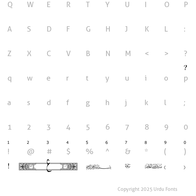 Character Map of Alvi Regular