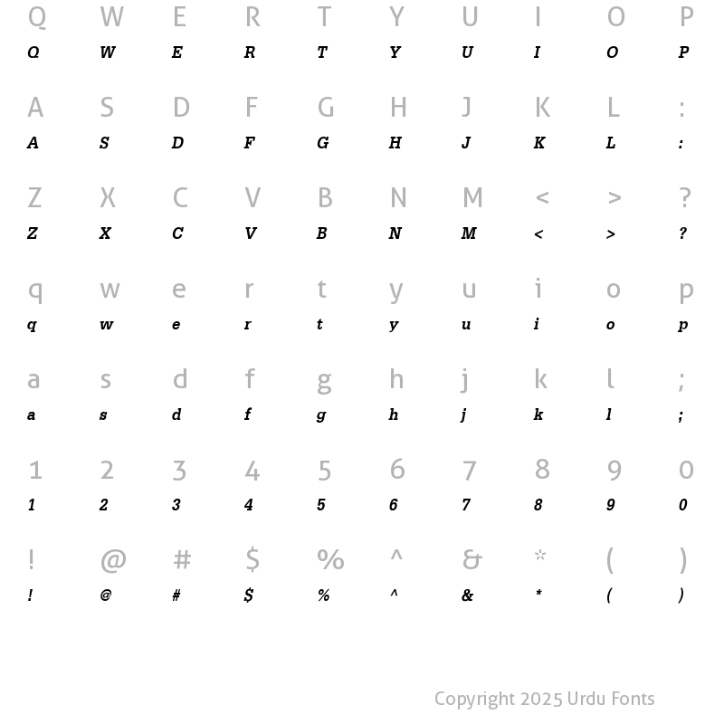 Character Map of DilleniaUPC Bold Italic